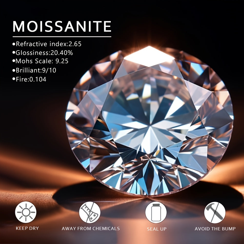 1.8 Ct Moissanite Hoop Earrings for Women, Round Cut D Color VVS1 Clarity Lab Created Moissanite Earrings 925 Sterling Silvery Hoop Earrings Jewelry Gifts for Her Anniversary Birthday, Valentine's Day Gift, Christmas Gift
