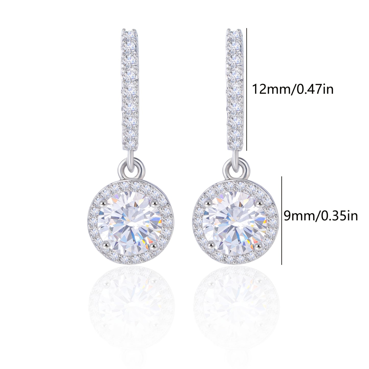 925 Silver 1ct Moissanite Pendant Earrings, Top Cutting Process, Allergy Proof, The Best Choice for Party Wear, Gift Box