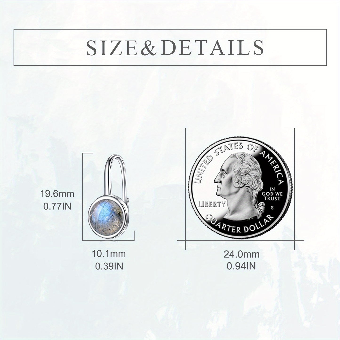 925 Sterling Silver Circle Labradorite Earrings for Women