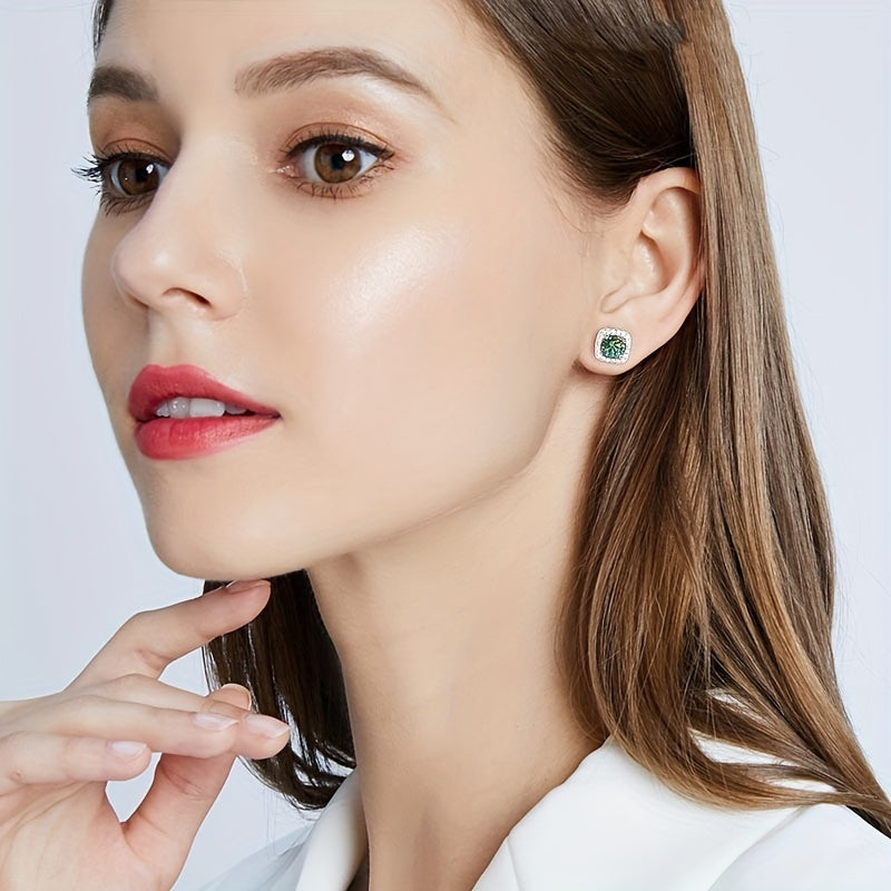 Gem Ladies 1.0 Cragg GRA Moissanite Jewelry Set for Women Ring Necklace Earrings Earrings Set 925 Sterling Silver Wedding Party Jewelry