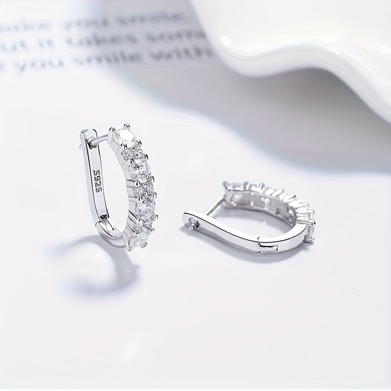 925 Sterling Silvery Moissanite Women's Earrings, Women's Charming Jewelry, The Perfect Gift for Mothers And Girlfriends, Elegant, Fashionable, Sexy And Charming, Sparkling At Parties, Banquets, Mother's Day, Exquisite Gift Box.