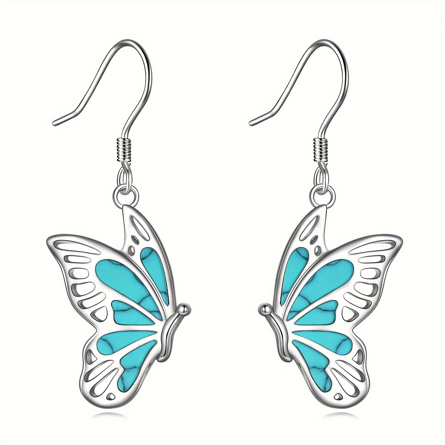 Butterfly Turquoise Earrings Sterling Silver For Women Butterfly Jewelry Mother Day Birthday Gifts